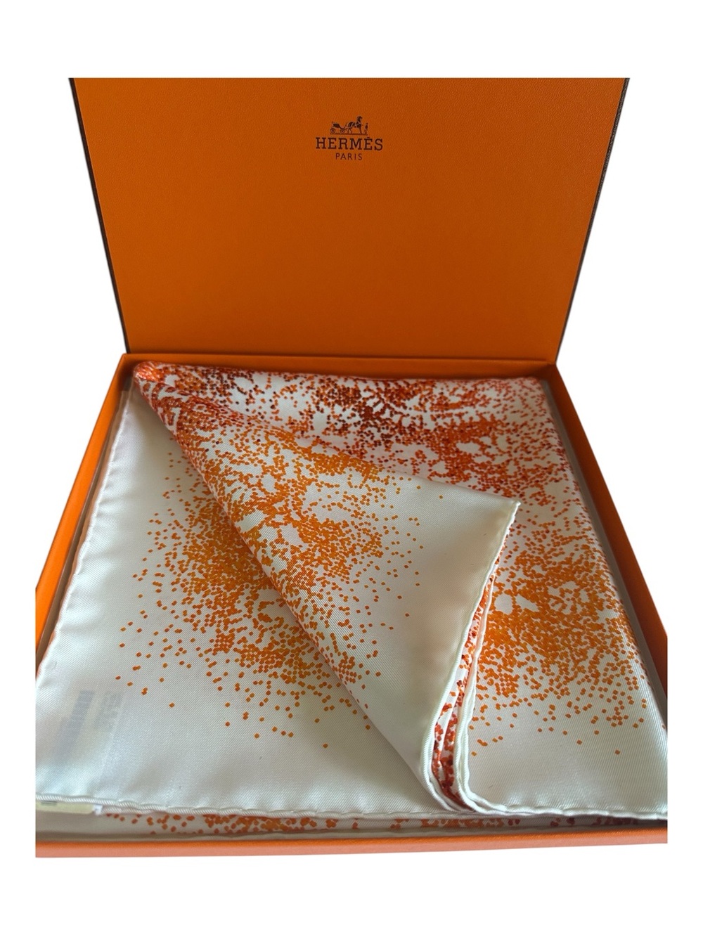 NWT Hermès Indian Dust Carré 90 Silk Scarf Blanc Orange w/ Box Rare 2008 - Picture 3 of 14